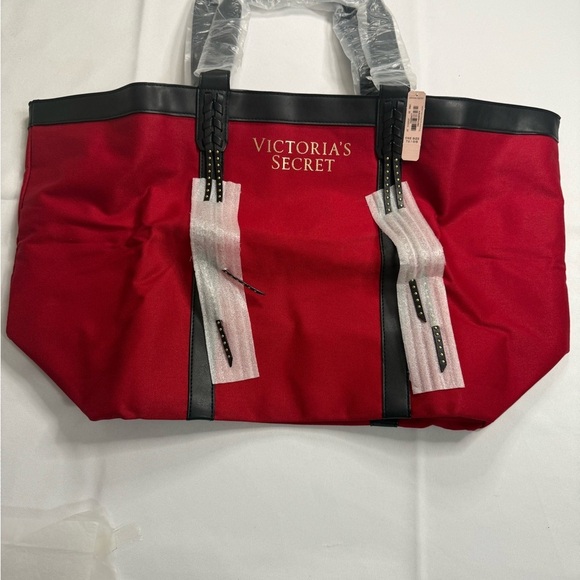 Victoria's Secret Red and Black Structured Tote - Picture 2 of 5